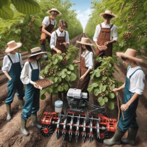 DALL·E-2024-01-24-15.26.16-Image_-Students-in-agricultural-attire-tending-to-hazelnut-trees-and-operating-modern-agricultural-equipment.png