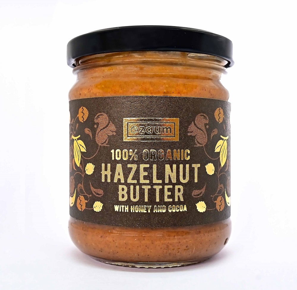 Hazelnut-Butter-with-honey-and-cocoa-1 Органски путер од лешник, мед и какао 185гр. - Слика 1