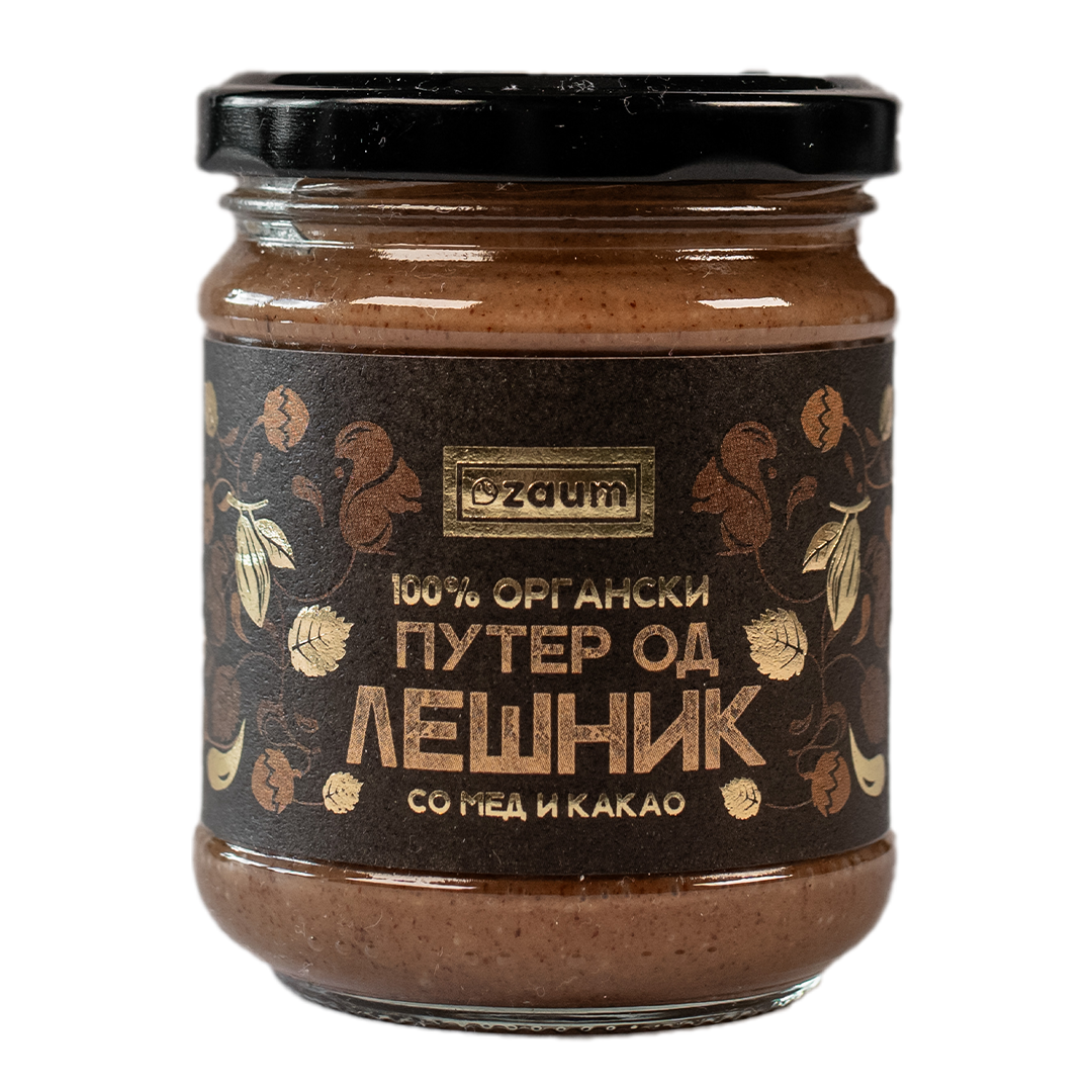 Zaum_Puter-somedikakao-golema Органски путер од лешник, мед и какао 185гр. - Image 1